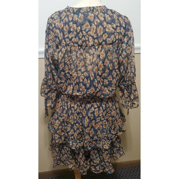 Lovestitch Chiffon Flower Print Dress Ruffled - Picture 3 of 12